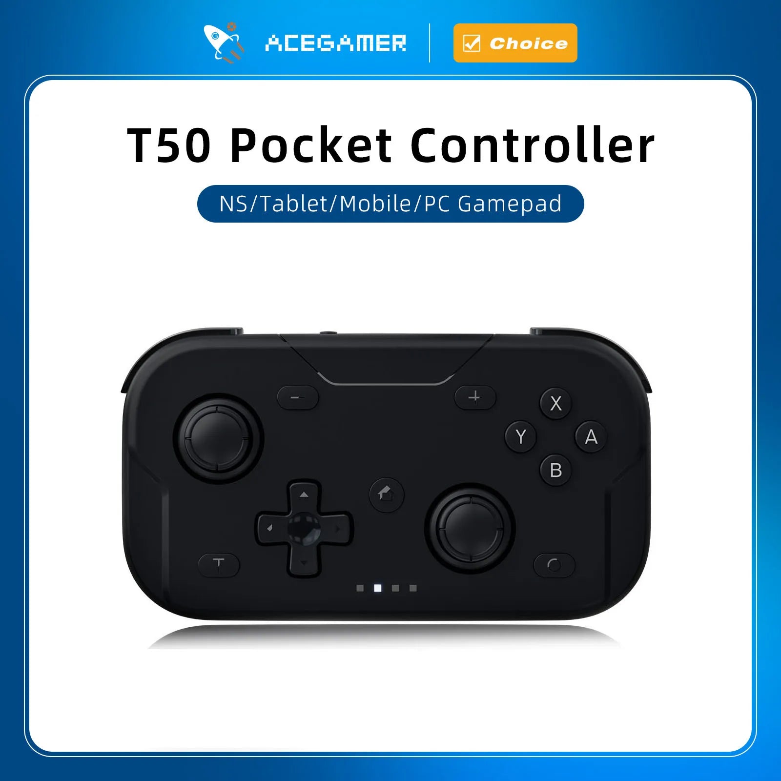 AceGamer Pocket Game Controller Tragbarer Hall-Joystick 1000Hz Bluetooth-Gamepad für Switch/Switch2/Android/iOS/PC/Steamdeck