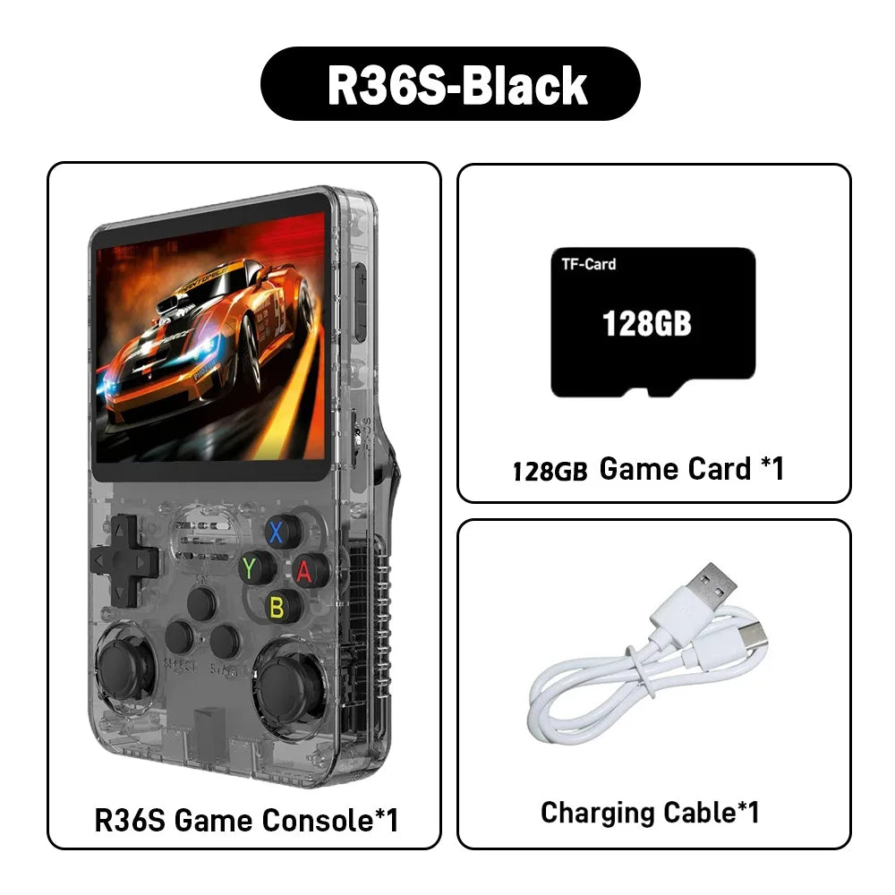 R36S Retro Handheld Video Game Console Linux System 3.5 Inch IPS Screen R35s Pro Portable Pocket Video Player 64GB/128G Games