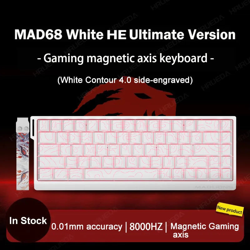 MADLIONS MAD 60/68HE Gaming-Tastatur mit magnetischem Schalter, kabelgebunden, Key Web Drive, benutzerdefiniertes 8K 61/68 Return RT, einstellbarer Tastenanschlag, Hot Swap