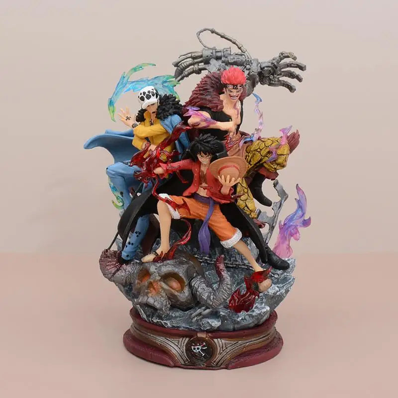 Статуя на One Piece Lx Three Captains - Wano Arc Luffy, Kid &amp; Law Gk Model, аниме колекционерски подарък