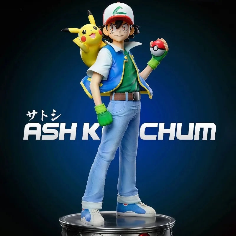 BKM 18cm Anime Figures Set Ash Ketchum Brock & Misty PVC Figurine Statue Model Doll Collection Decoration Room Desk Toy Gift