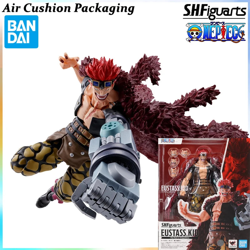 Bandai Genuine S.H.F Series One Piece Onigashima Raid Luffy Sanji Zoro Magical Anime Power of The Devil Action Figures Model Toy