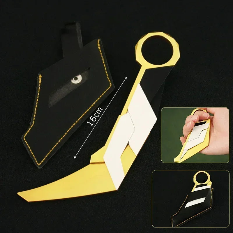 16 см Valorant Game Peripherals Karambit Prime Reaver Weapon Model Uncut Balisong Knife Toy Sword Cosplay Metal Gifts for Boys