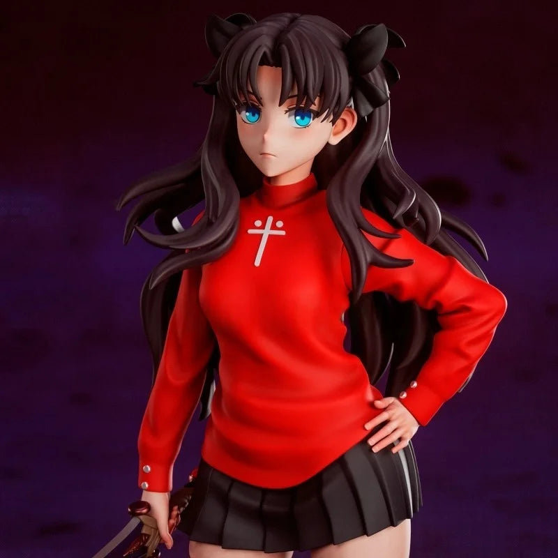 18 см Fate Tohsaka Rin Resin Gk Kit Небоядисана сива фигурка Несглобена 3D печат Миниатюрна статуя Направи си сам Аниме Кукла Модел Подаръци
