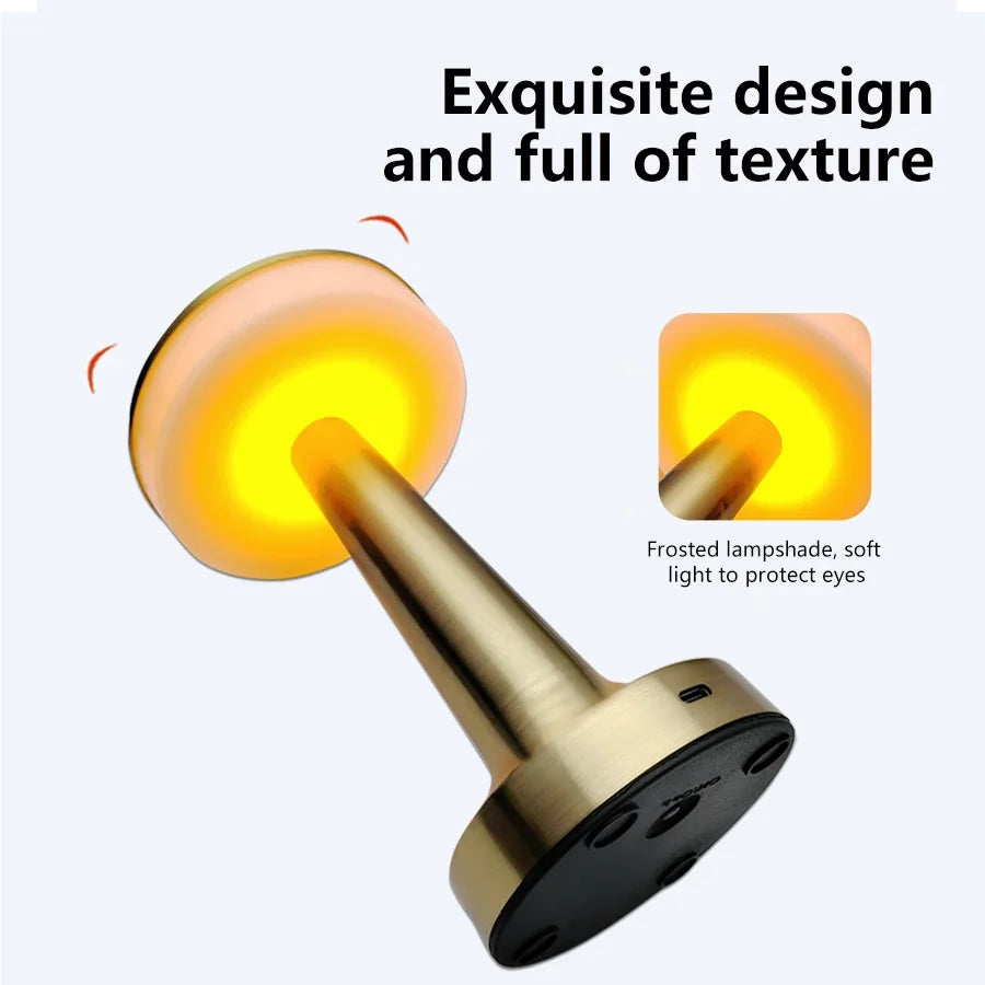 Metal Series Table Lamp Touch LED Lamp Simple Desktop Decorative Lamp Bedside Night Light For Bar, Coffee Table, Restaurant