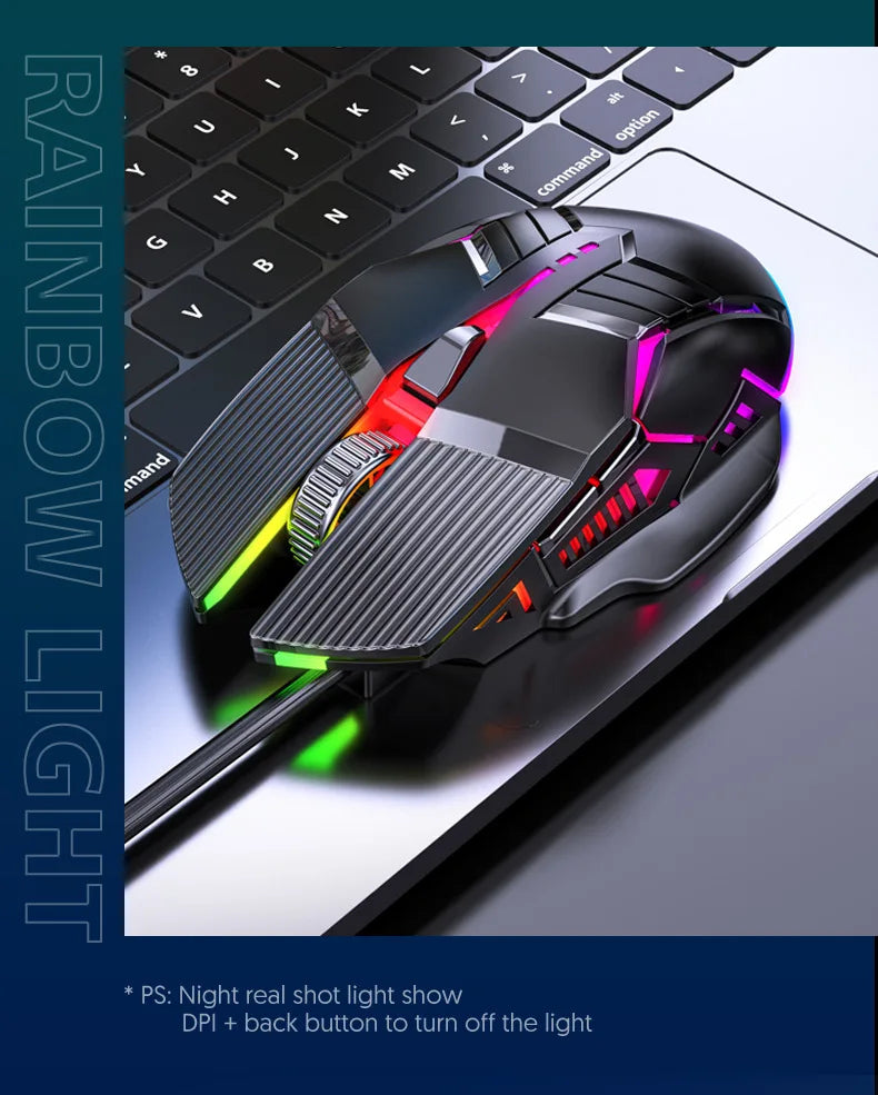 Gaming Mouse Ergonomic 5500 DPI USB Computer Mouse Gamer RGB Mice Macro Programming Mechanical Mouse For Game Computer Laptop