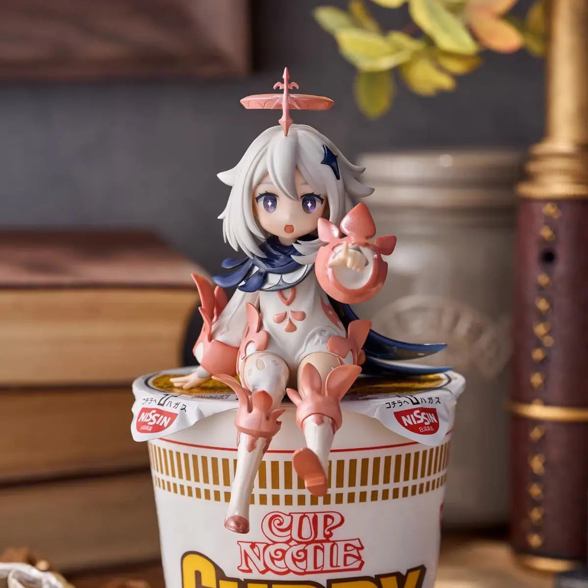 12cm Genshin Impact Figure Model Paimon Toys PVC Q Version Mini Cute Game Peripheral Weapon Model Desktop Ornament Decoration