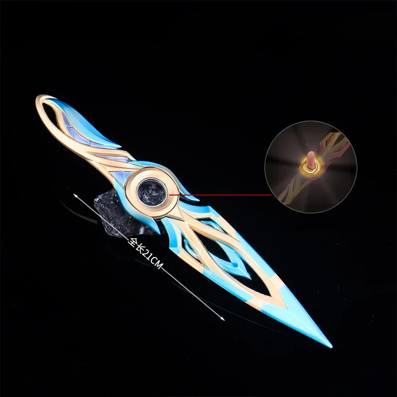 21 см Valorant Mystbloom Kunai Въртящ се шампион Kunai Метален модел Игра Меч за меле Оръжие Фигурка Нож Играчка Момчета Подаръци