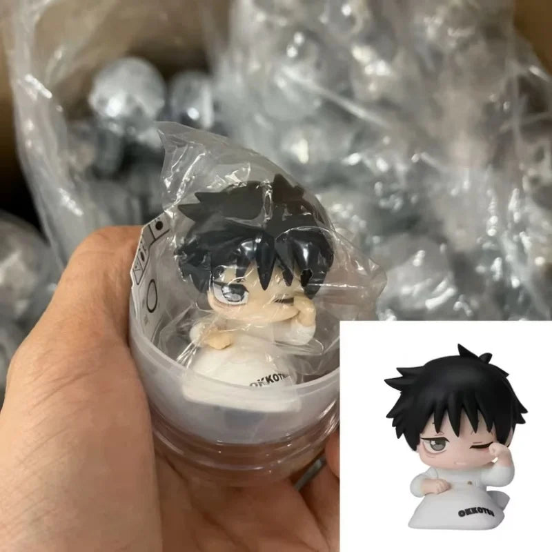 Japan Stato Egg Twisting Anime Jujutsu Kaisen Toge Yuta Panda Maki Satoru Gojo Q Version Sleep Ornaments Collectible Figure Gift