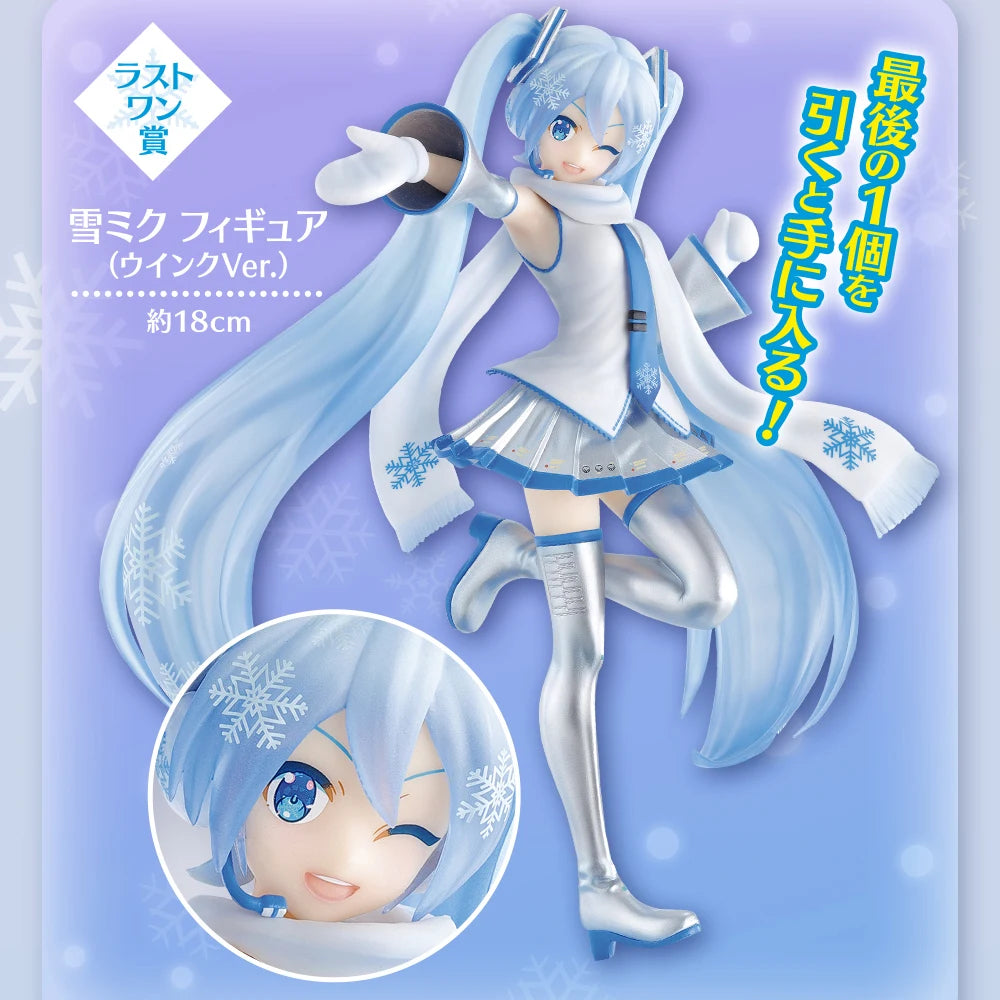 In Stock Original Banpresto Ichiban Kuji Hatsune Miku Snow Miku Figure Anime Genuine Collectible Boxed Model Dolls Toy Gift