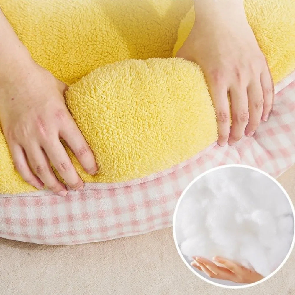 Breathable Cartoon Pet Dog Bed Soft Thickened Dog Sofa Bed Donut Shape Semi-surrounded Dog Kennel For Dogs Puppy Kitten