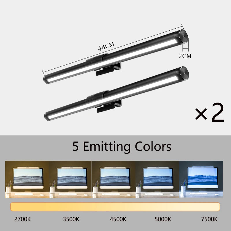 LED Monitor Light Bars Computer Lamps Screen Hanging Light Stepless Dimming PC Monitor Lamp for Gaming Office Study Bedroom