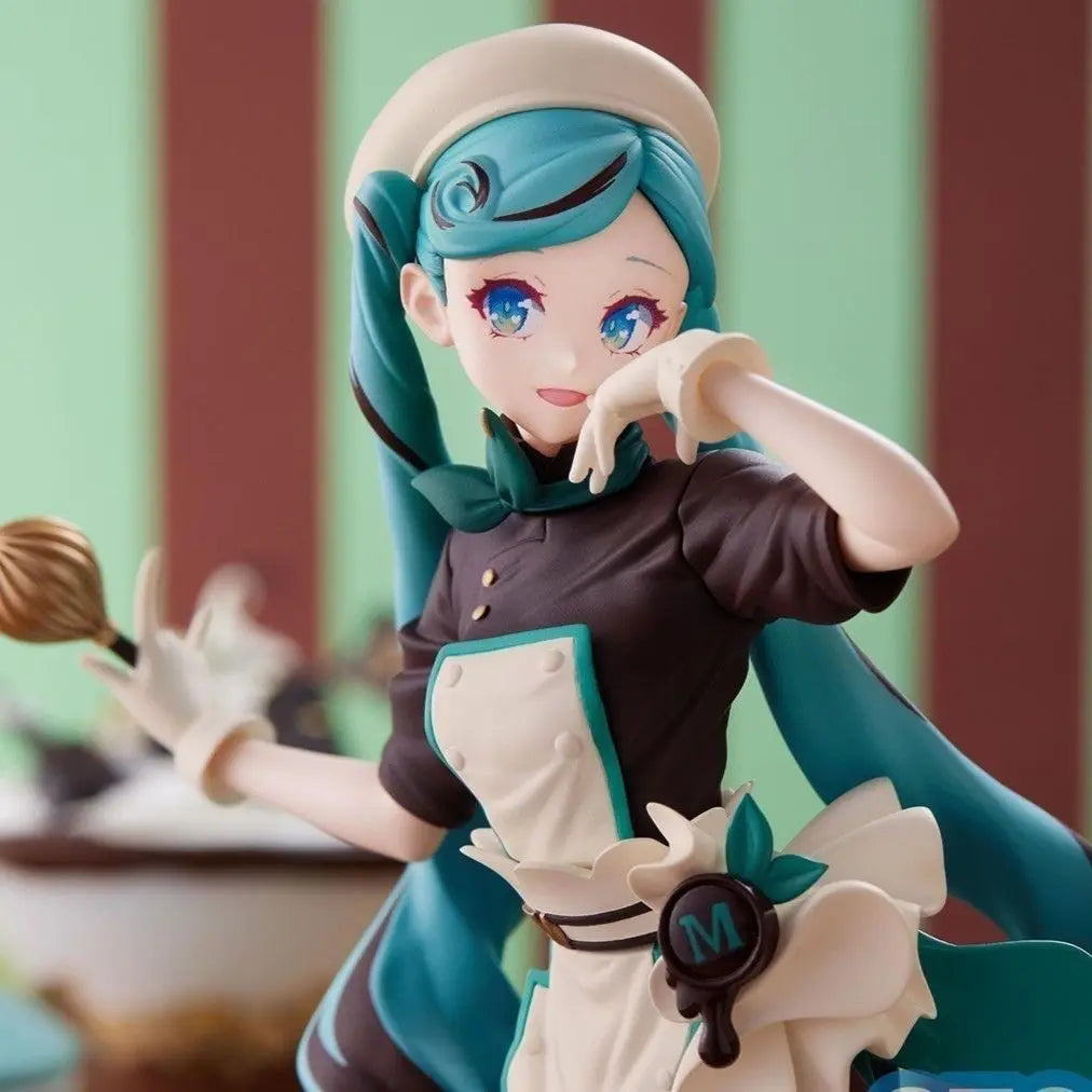 21cm Pastry Cook Miku Dark Chocolate Virtual Singer Girl Figure Model Statue Boys Collection Desktop Decoration Ornament Toys