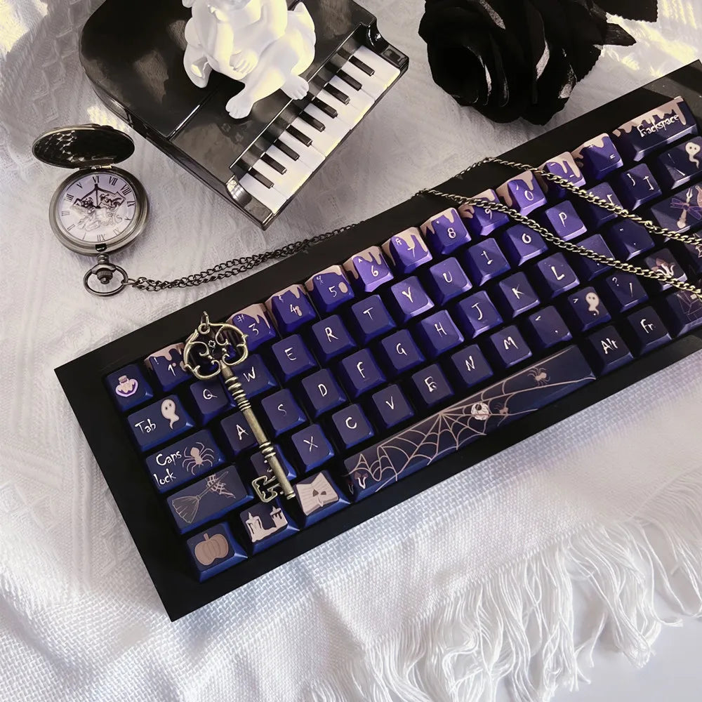 Custom Witch Feast Keycap Mechanical Keyboard 140 Keys Hallowmas Theme PBT DYE Sublimation Cherry Profile For Cherry Mx Switches