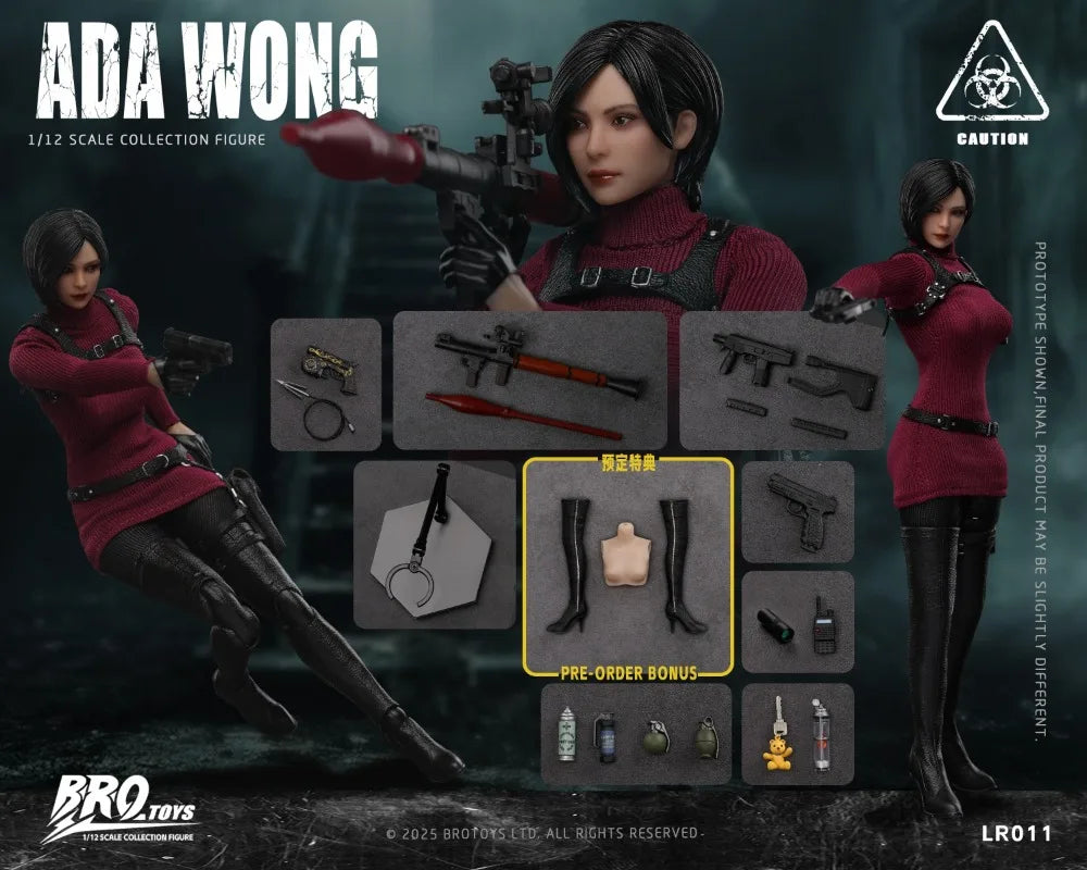 Original BROTOYS 1/12 Ada Wong Female Spy Action Figure LR011 Movable Eyes Body Set Figures Collectible Toys Models with Bouns
