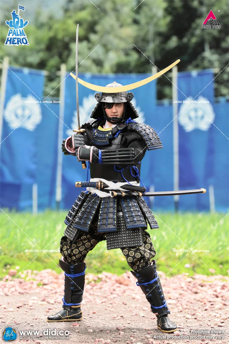 DID XJ80030 1/12 Japanese Samurai Series One eyed Dragon Soldier Figure Model 6'' Male Action Figurine Doll Palm Hero Series
