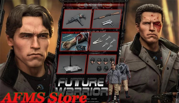 PRESENT TOYS PT-sp79 1/6 Scale Collectible Figure Arnold Schwarzenegger Future Warrior 12Inch Male Soldier Action Figure Body