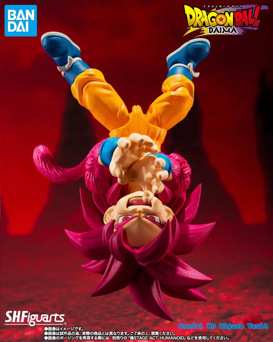 In stock Bandai Dragon Ball DAIMA S.H.Figuarts Super Saiyan 4 Son Goku (Mini) -DAIMA Figures Anime Model Genuine Boxed Toy Gift