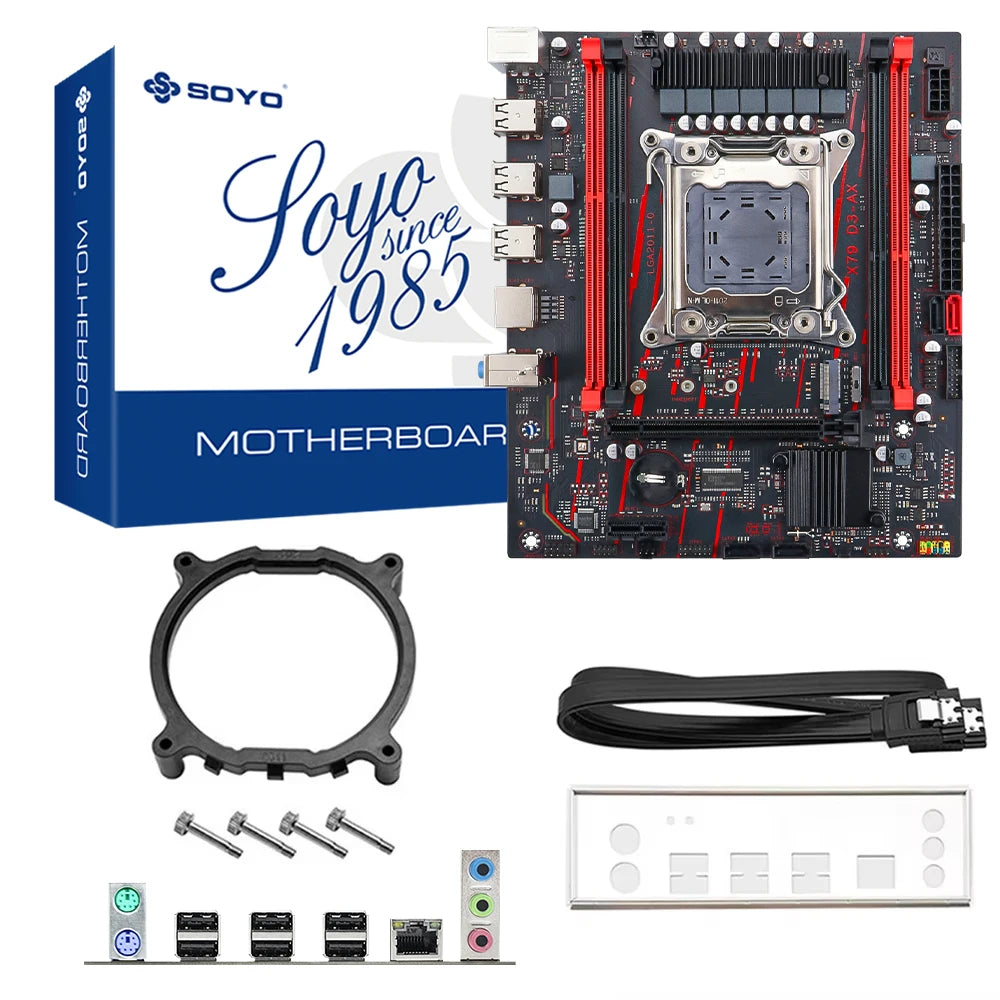 SOYO X79 Spiel Motherboard LGA 2011 Set mit E5 2650 V2 CPU 32G【16G * 2】DDR3 ECC RAM Speicher M.2 NAME Computer komponenten Mainboard