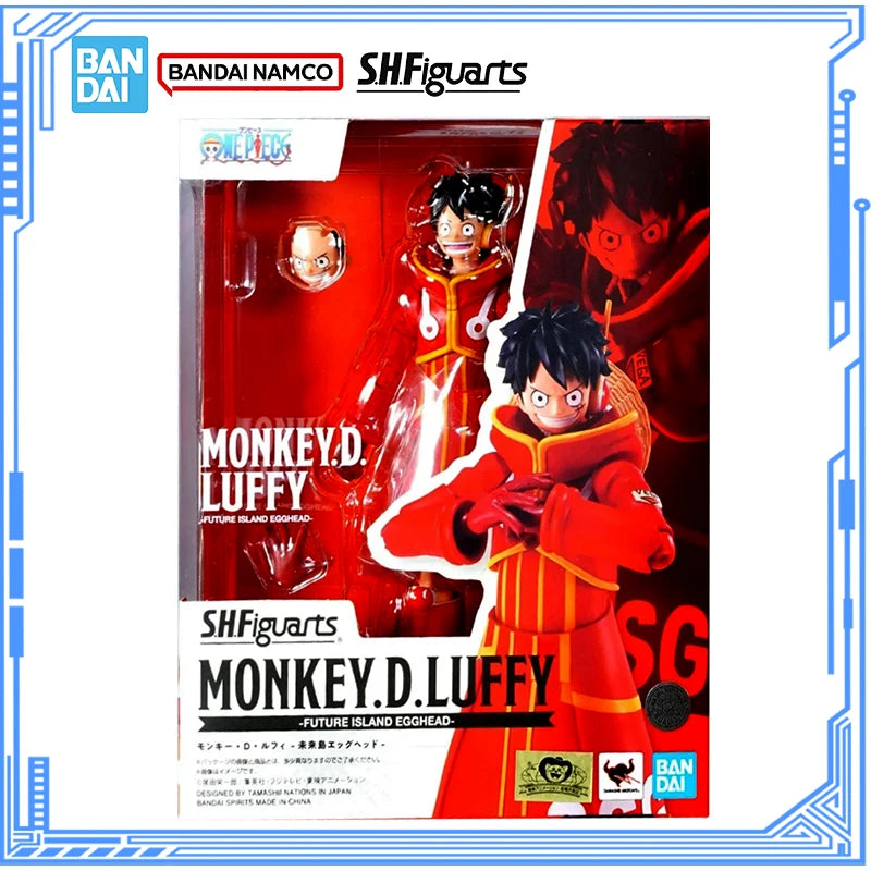 Bandai Original One Piece Modellbausatz Anime Figuren SHF Monkey D.Luffy Future Island Egghead Actionfigur Sammlermodell Spielzeug