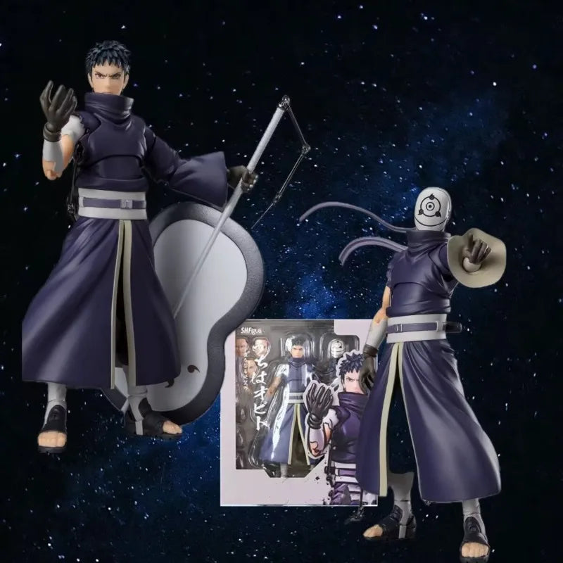 15cm Naruto SHF Uchiha Obito Figure Poseable Action Model Desktop Decoration Anime Collectible for Display Crafts Birthday Gifts