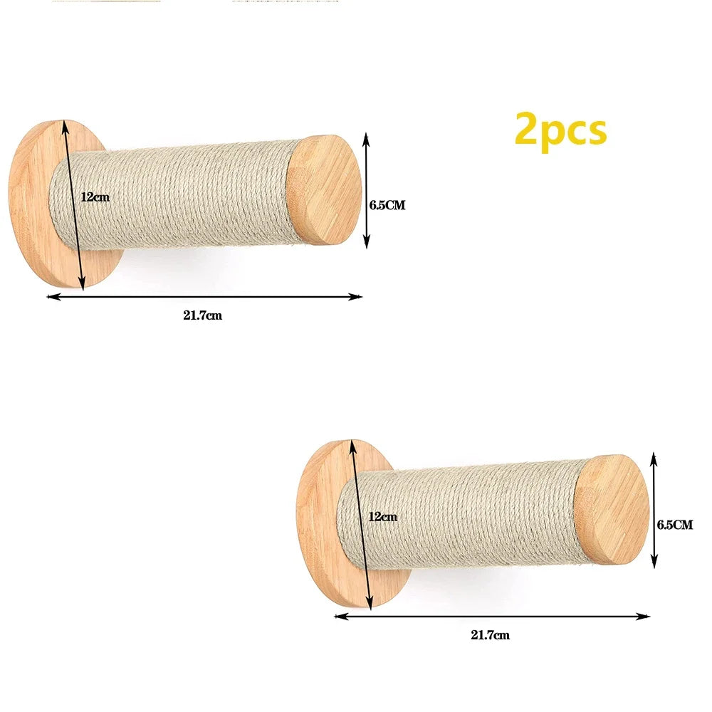 Cat Climbing Shelves Wall Mounted Cat Tree Cat Scratching Post Climbing Perches Hammock Steps for Cat Sleeping Playing and Rest