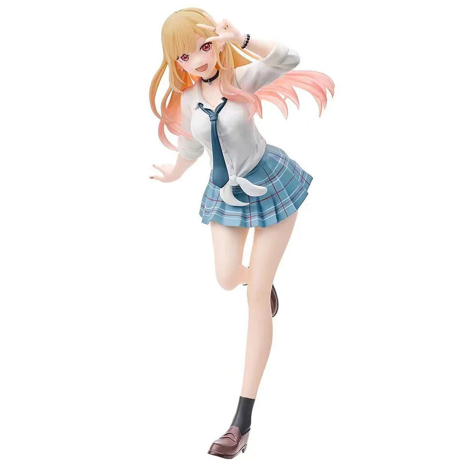 18CM Anime My Dress Up Darling Kitagawa Marin Figure School Uniform Dress Up Standing Model Toy Gift Action Figure For Kids PVC