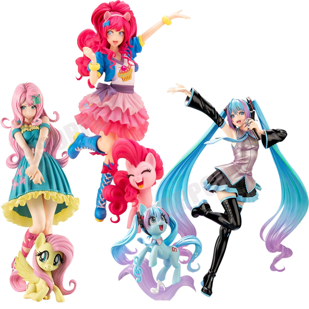 My little Pony Bishoujo Statue Applejack Twilight Sparkle Pinkie Pie Fluttershy 1/7 Anime PVC Action Figure Toy Collection Doll