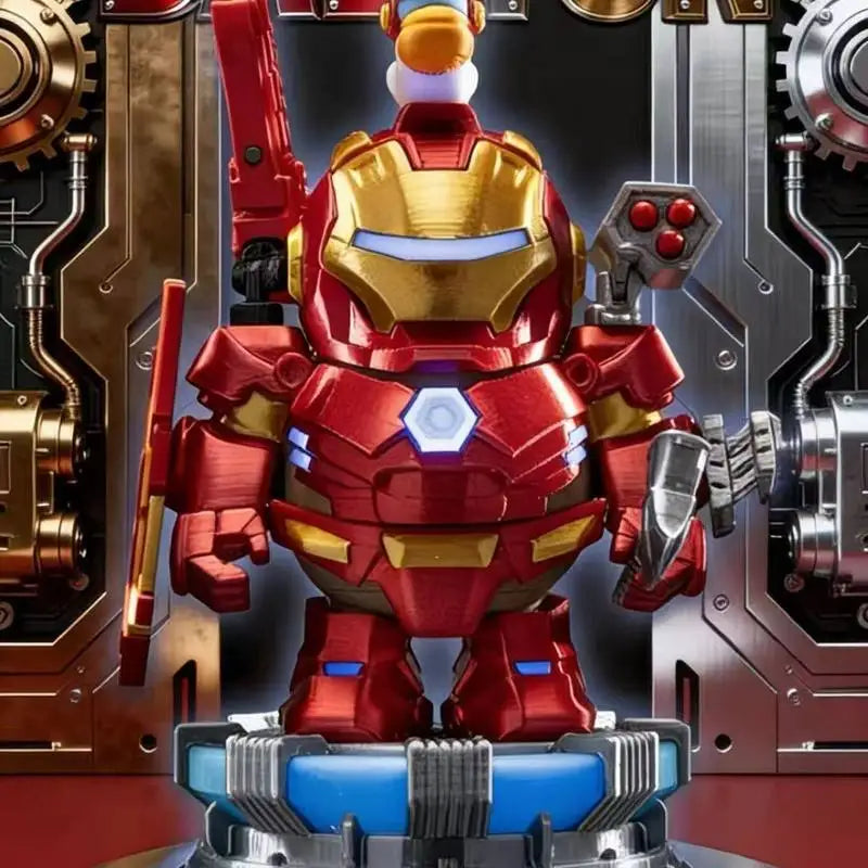 Cartoon Iron Capybara Hero Magnetic Mecha Armor Spider Man Capybara Doll Hand Made Creative Toy Collectible Action Figure Gift