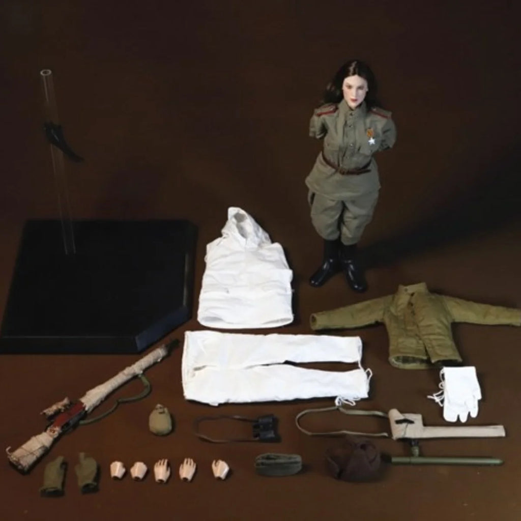 In Stock MOETOYS P008 1/6 Scale Soviet Female Snow Sniper Female Soldier Full Set for 12inchs Action Figure Model Toys