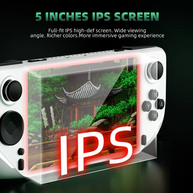 VILCORN E6 Handheld Game Console 5 Inch IPS Screen Portable Game Player Up for 40000 Retro Game for PSP PS1 N64 Pocket Console