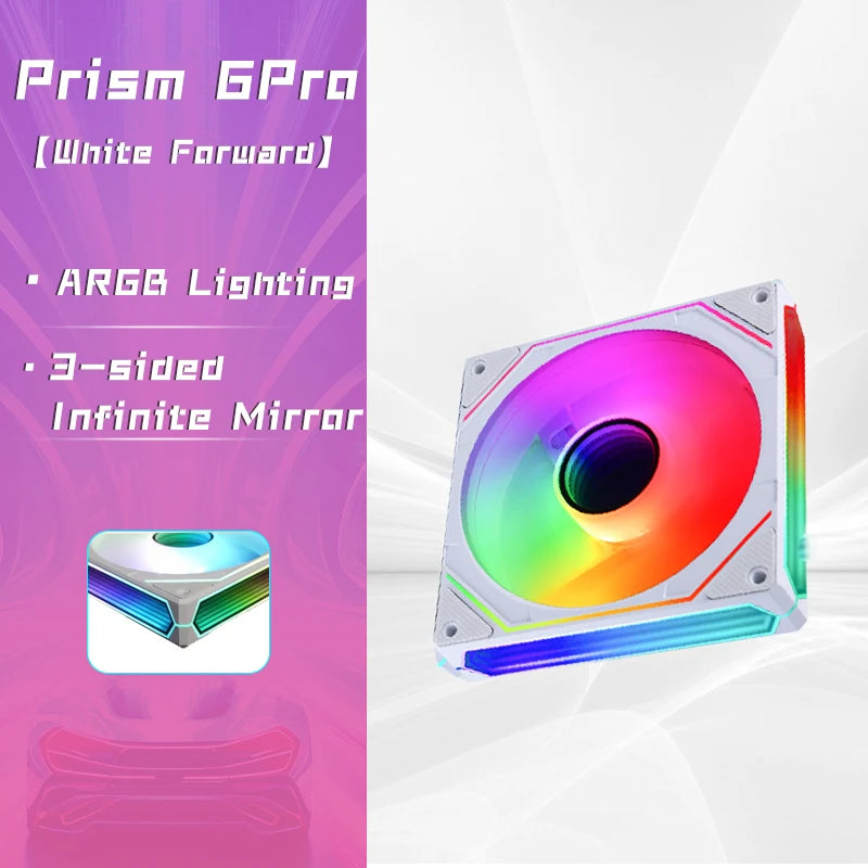 120mm ARGB CPU Fan - 3-Sided Infinite Mirror Lighting, 5V 3-Pin Cooling Fan for Gaming PC - Jungle Leopard Prism 6 Pro