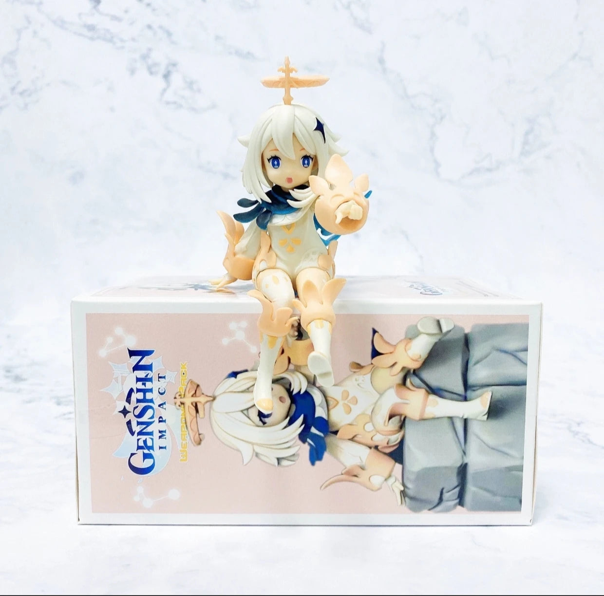 Labubu Anime Charakter Paimon Lampe Kinderspielzeug Labubu Kleidung Modell Geschenk Sonny Angel Puppe Puppenstatue Originalsammlung