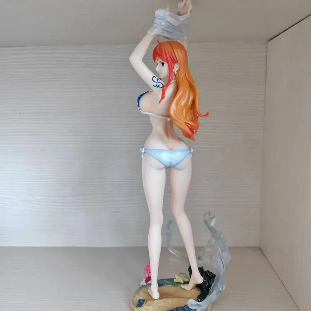34cm/13.38in One Piece Anime Nami Figure Model Gk Statue Collectible Display for Desktop Decoration