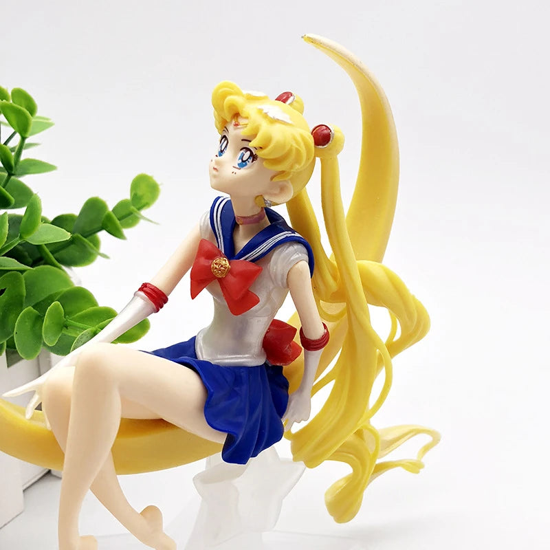 Cartoon Anime Sailor Moon Tsukino Action Figure Wings Toy Doll Cake Decoration Collection Model Girls Gift for Children