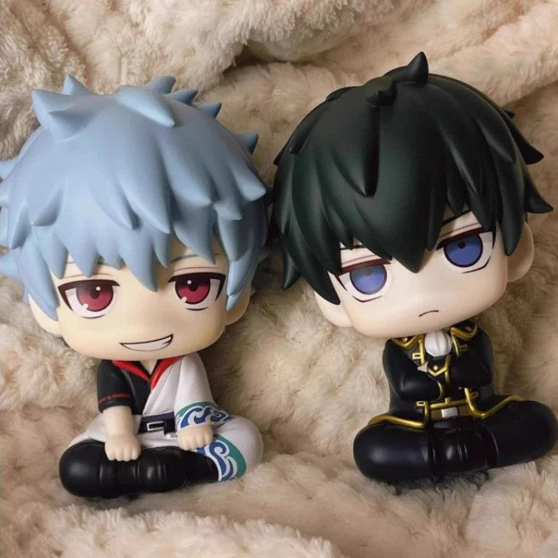 10cm Anime Cute Gintama Sakata Gintoki Action Figure Look Up Hijikata Toshiro Figure Q Version PVC Collection Birthday Toy Gifts
