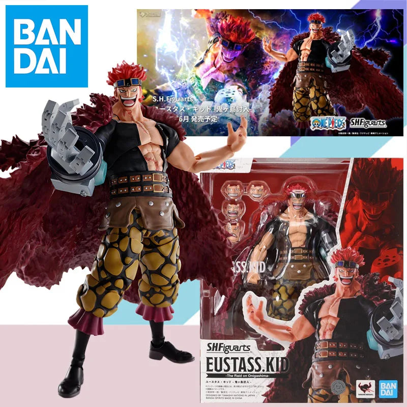 In Stock BANDAI Original Box S.H.Figuarts EUSTASS.KID LUFFY Anime Action Figure Model Toy Gift for Kid Foam Box Packaging