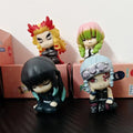 4pcs Demon Slayer Q Edition Sleep On Shoulders Hashibira Inosuke Agatsuma Zenitsu Kamado Tanjirou 2nd Bullet Ornament Toys Gifts