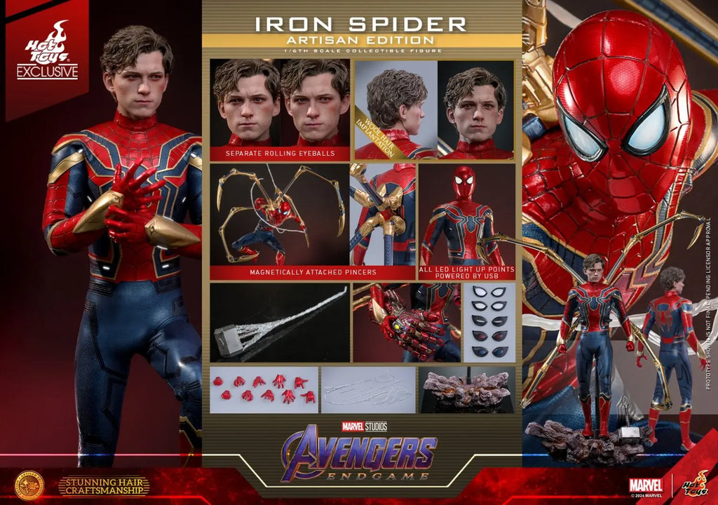 In Stock HotToys MMS761 MMS762AE Iron Spider 1/6 Soldier Figure Animation Action Figure Toy Gift Model Collection