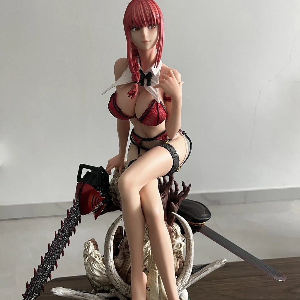 47 cm Chainsaw Man Makima Anime Girl PVC Actionfigur Serie Sammlerspielzeug Modell Puppe für Erwachsene Spiel Statue Weihnachtsgeschenke