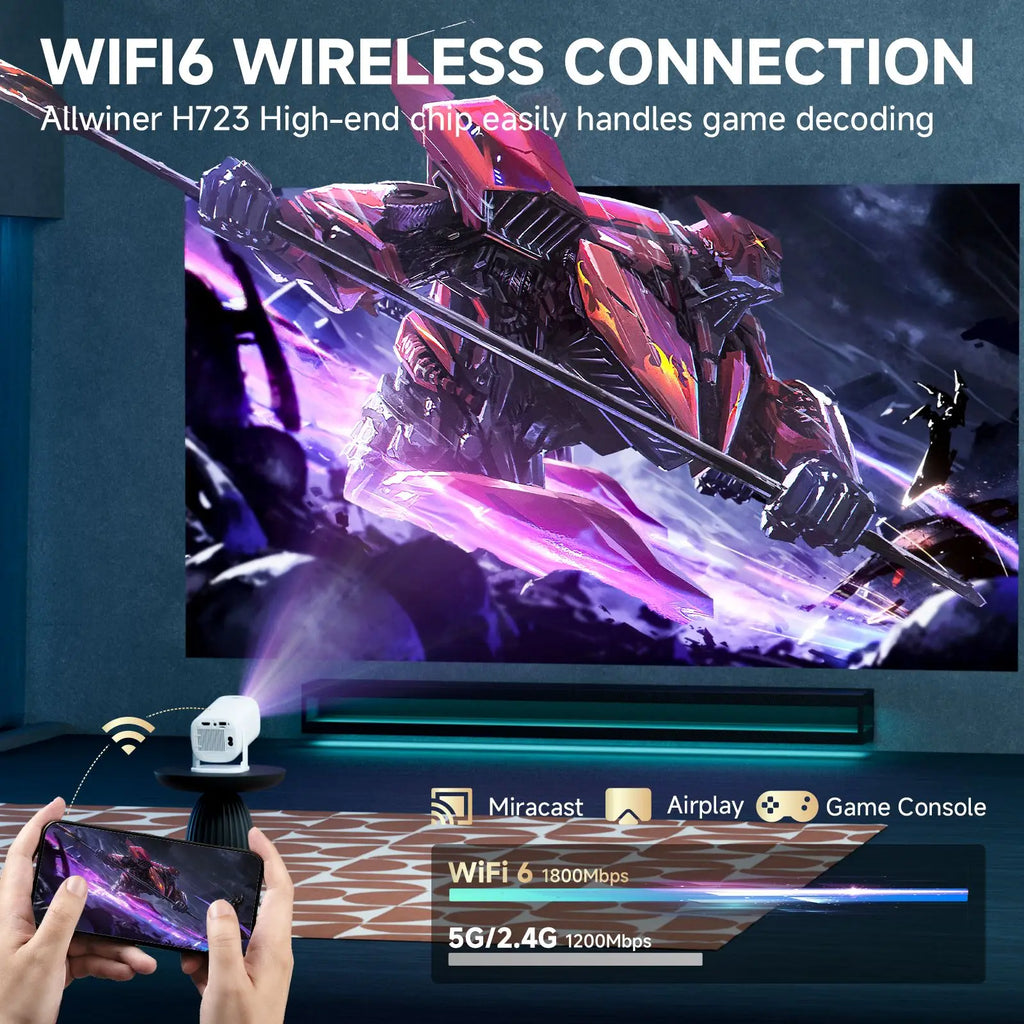 P30 PRO Smart Mini-Projektor Android 14 WiFi6 BT 5.0 Unterstützt 4K 1280 * 720P Video Smart Home Theater Tragbarer Außenprojektor