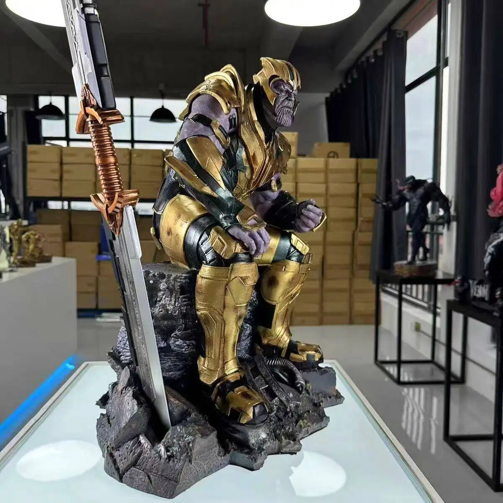 1/4 The Avengers Figure Thanos Sitting Posture Magnetic Suction Anime Model Resin Desktop Ornament Decorations Kids Toys Gifts
