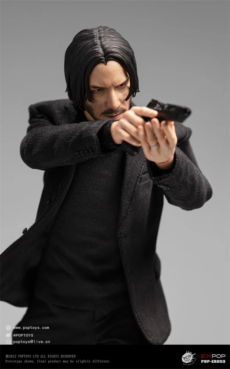 POPTOYS EX-053 1/6 Collectible John Wick Handsome Tough Guy Keanu Reeves Full Set 12" Male Soldier Action Figure Model for Fans
