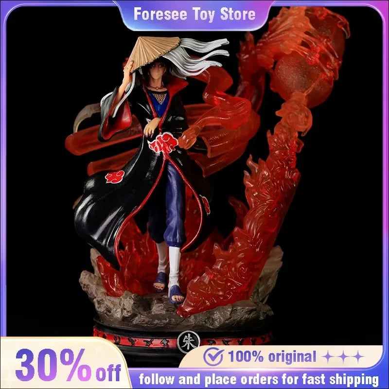 35cm Akatsuki Uchiha Itachi NARUTO Animation Peripherals PVC Large Statue Ornaments Collection Emit Light Model Cool Craft Toys