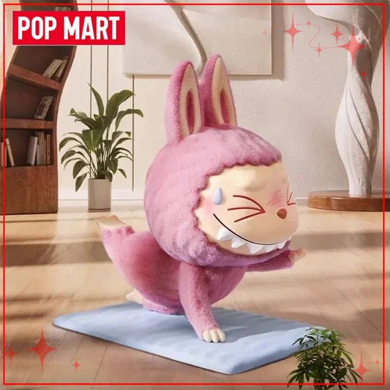 Authentic Popular POPMART THE MONSTERS Labubu Lazy Yoga Series Collectible Figurine Blind Box Toy Decoration Gift