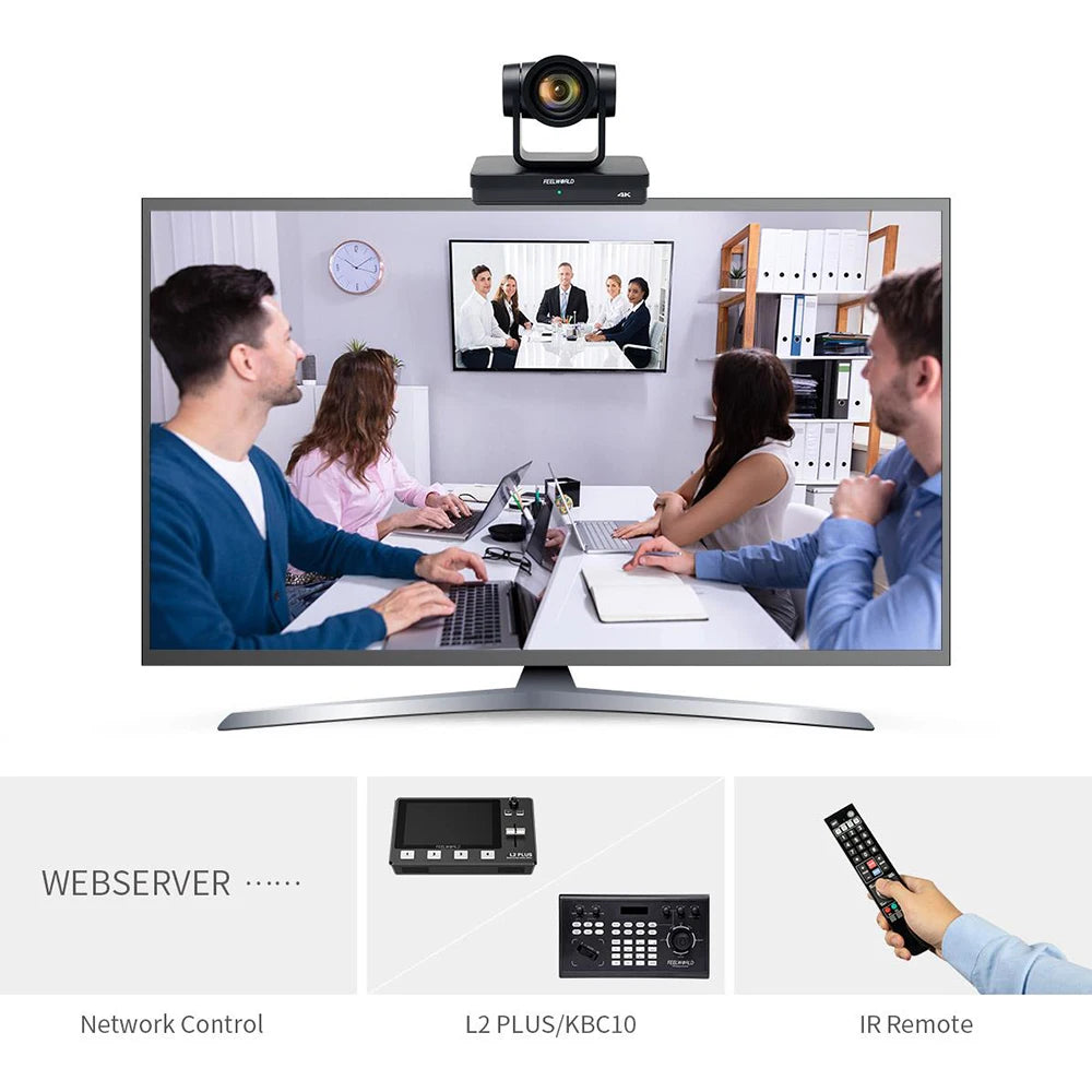 FEELWORLD UHD4K12X-Kamera, mehrere Videoausgänge, USB-PoE-Unterstützung, 12-facher optischer Zoom, Autofokus, SDI, HDMI, IP, 4K@30FPS, 4K-PTZ-Kamera