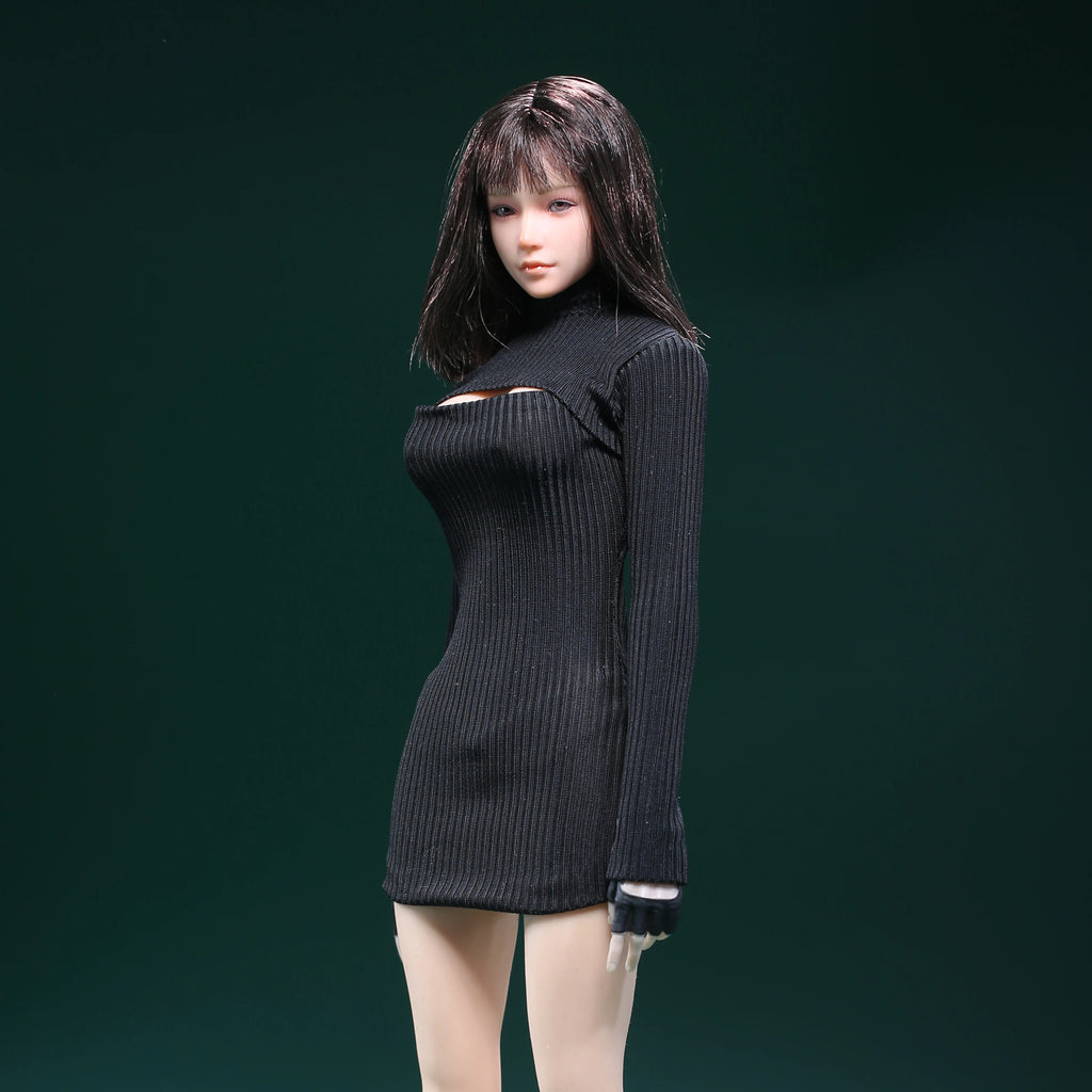 JO23X-06 1/6 Scale Ada Wong Red High Neck Long Sleeves Sweater Holsters Set Fit 12'' Female Soldier Action Figure Body Dolls