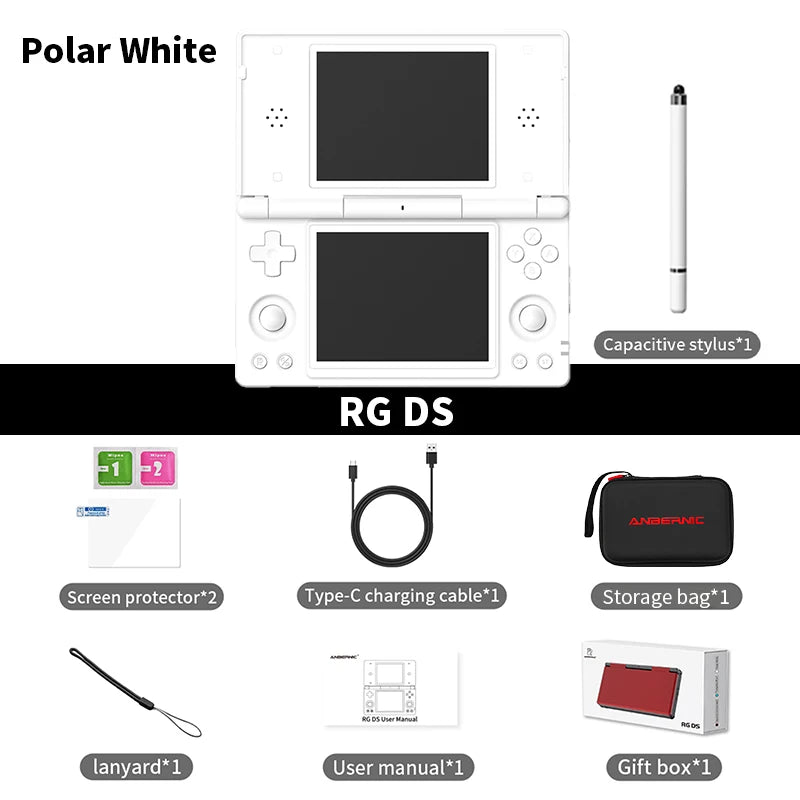 Anbernic RG DS Handheld Game Console 4" IPS Dual Screen Android 4000mAh Flip Video Games Player Supports RixelHK Wifi Streaming