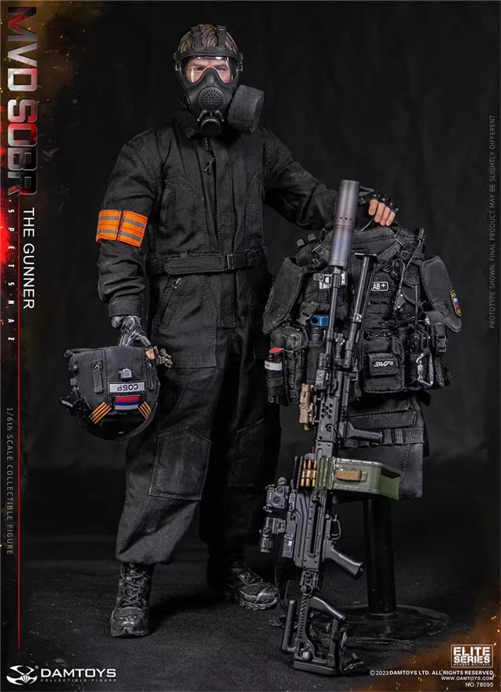 In Stock DAMTOYS DAM 78095 RUSSIAN Spetsnaz MVD SOBR PKM Gunner Soldier Full Set Action Figure Gift For Fans Collectable 1/6