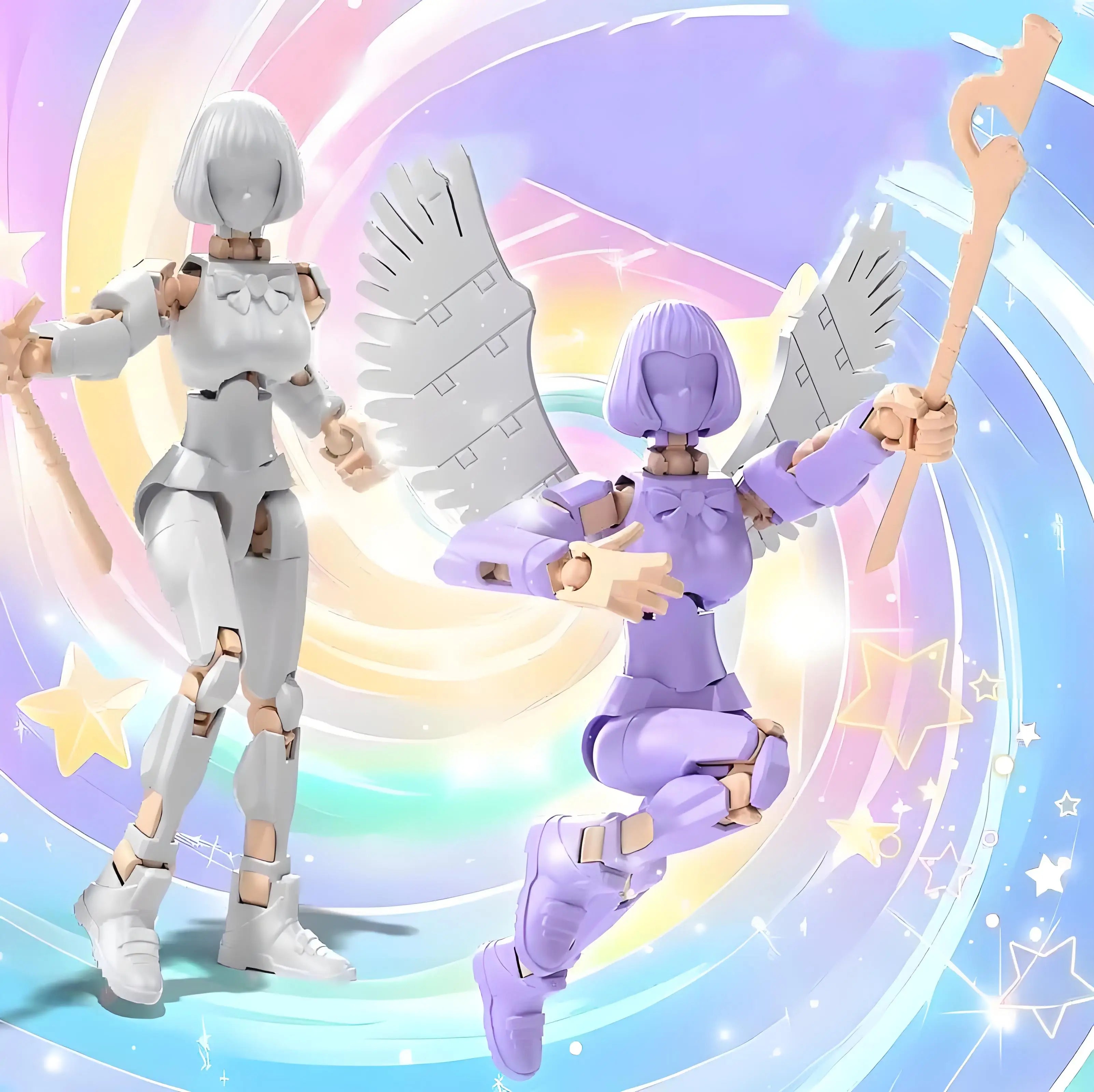 Magical JK Girl Anime Action Figure 3D Printing Multi-Jointed Movable Model Assembled Dummy DIY Robot Desktop Ornament Doll Toy